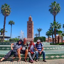 Marion, Alfred Jutta and Hermann with the Koutoubia mosque
